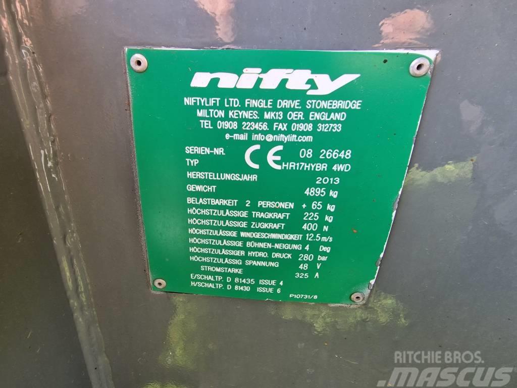 Niftylift HR17 hybrid 4x4 hybride knikarmhoogwerker hoogwerk Strēles pacēlāji
