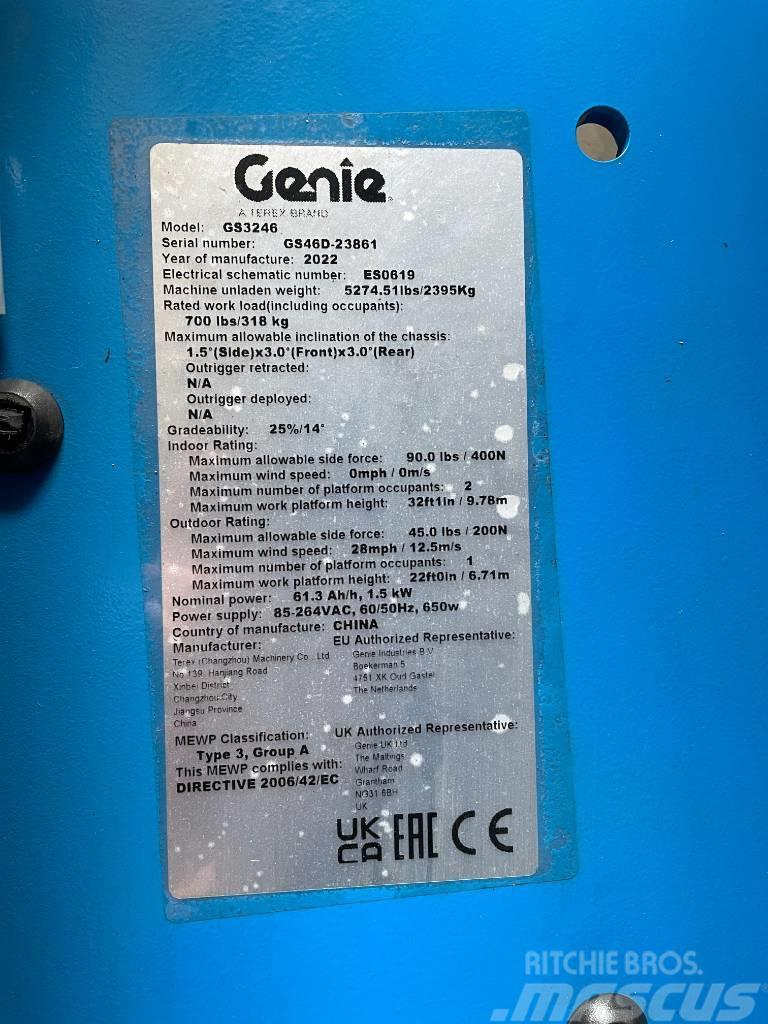Genie GS 3246 E-DRIVE, ELECTRIC, 12M, NEW, WARRANTY Šķerveida pacēlāji