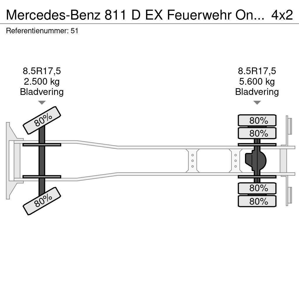 Mercedes-Benz 811 D EX Feuerwehr Only 13.000 KM Like New! Šasija ar kabīni