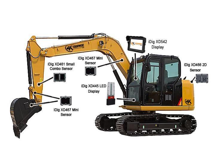  iDig Used XD610 Touch 2D Excavator System w/ 7" Di Citas sastāvdaļas