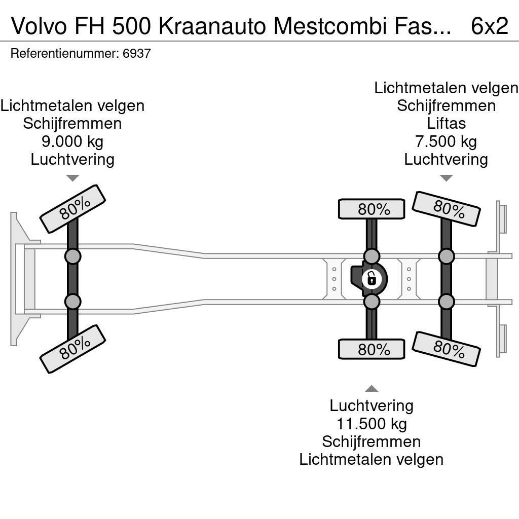 Volvo FH 500 Kraanauto Mestcombi Fassi Crane + Aanhanger Visurgājēji celtņi