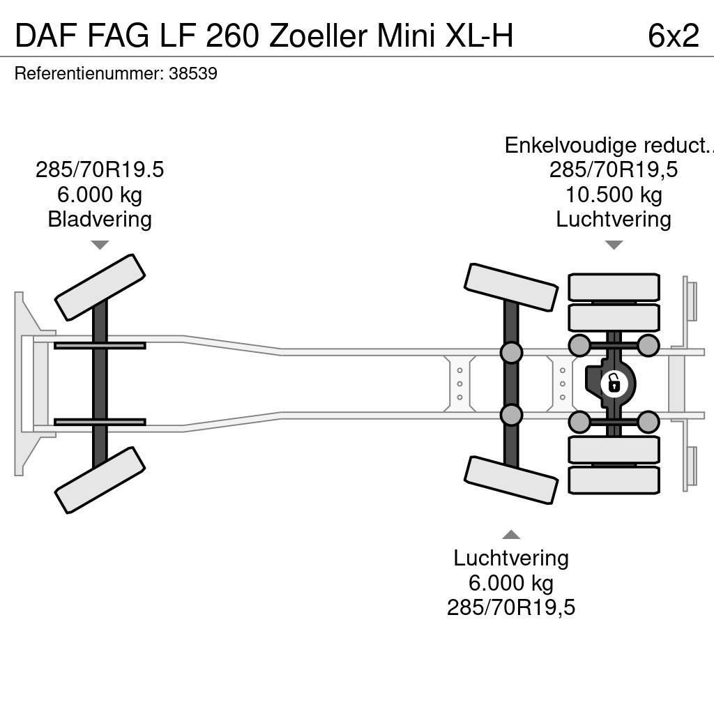 DAF FAG LF 260 Zoeller Mini XL-H Atkritumu izvešanas transports