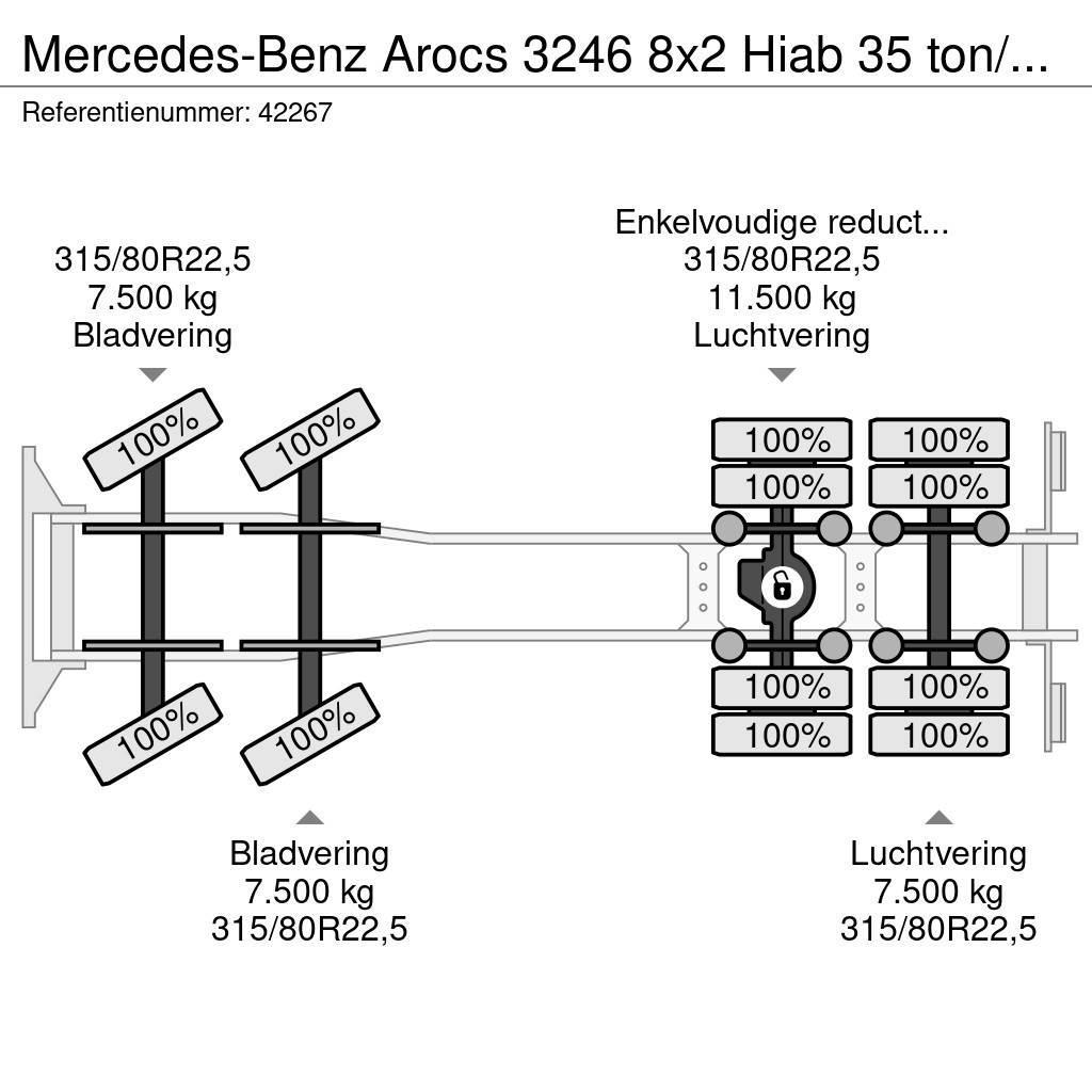 Mercedes-Benz Arocs 3246 8x2 Hiab 35 ton/meter laadkraan + Fly-J Visurgājēji celtņi