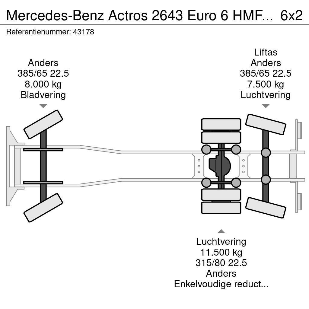 Mercedes-Benz Actros 2643 Euro 6 HMF 23 Tonmeter laadkraan Treileri ar āķi