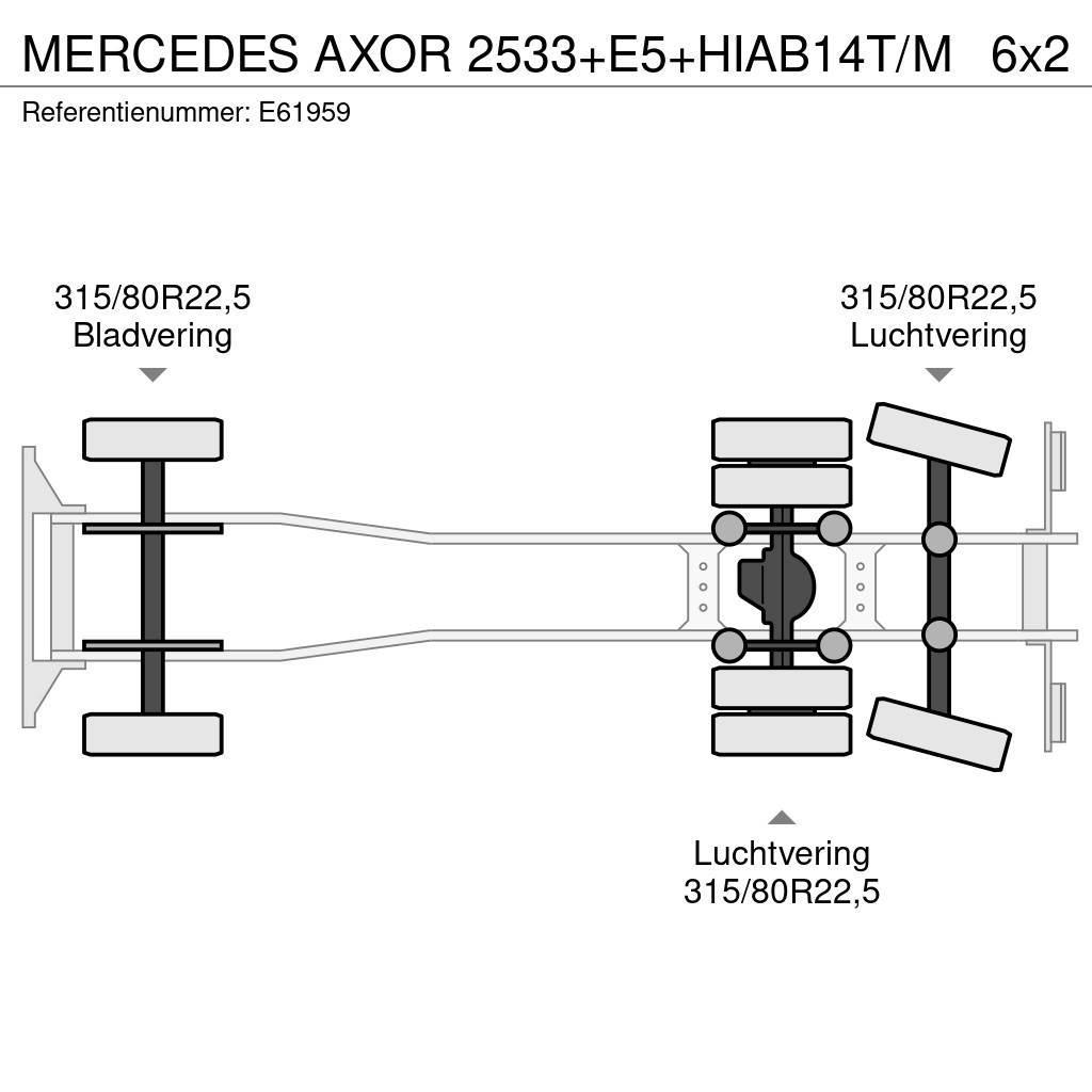 Mercedes-Benz AXOR 2533+E5+HIAB14T/M Platformas/izkraušana no sāniem