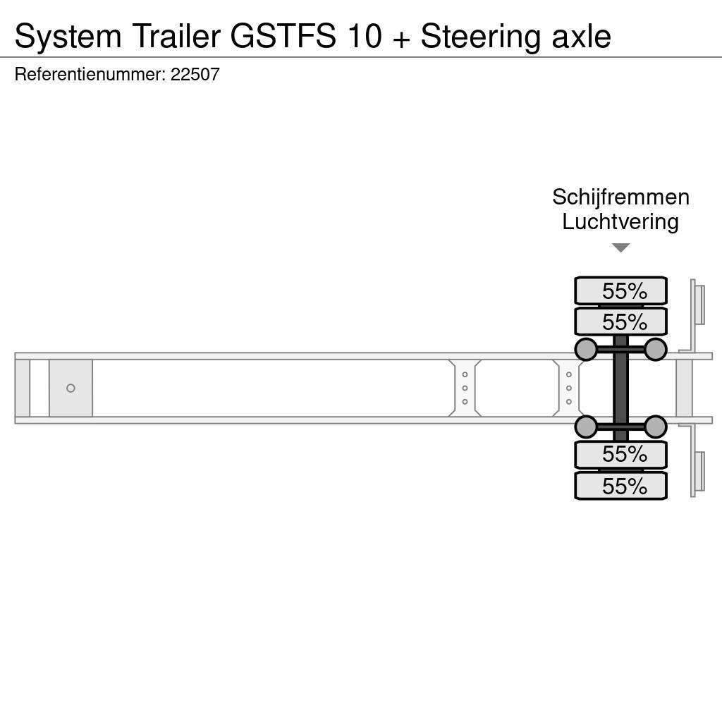  SYSTEM TRAILER GSTFS 10 + Steering axle Noslēgtās piekabes
