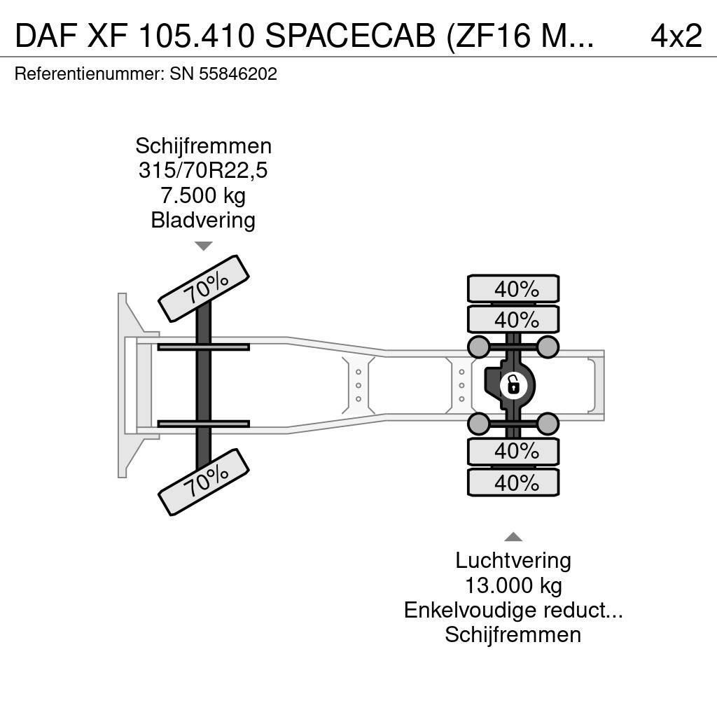 DAF XF 105.410 SPACECAB (ZF16 MANUAL GEARBOX / MX-BRAK Vilcēji