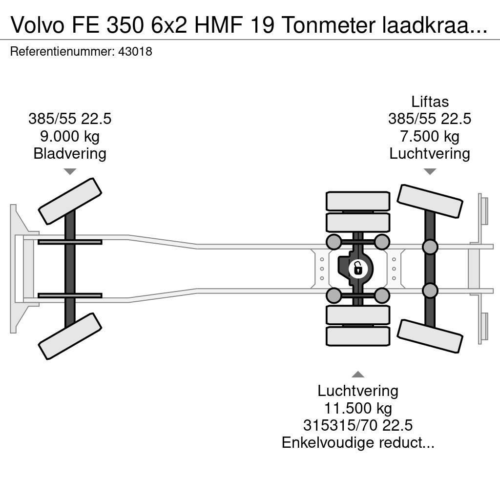 Volvo FE 350 6x2 HMF 19 Tonmeter laadkraan New and Unuse Treileri ar āķi