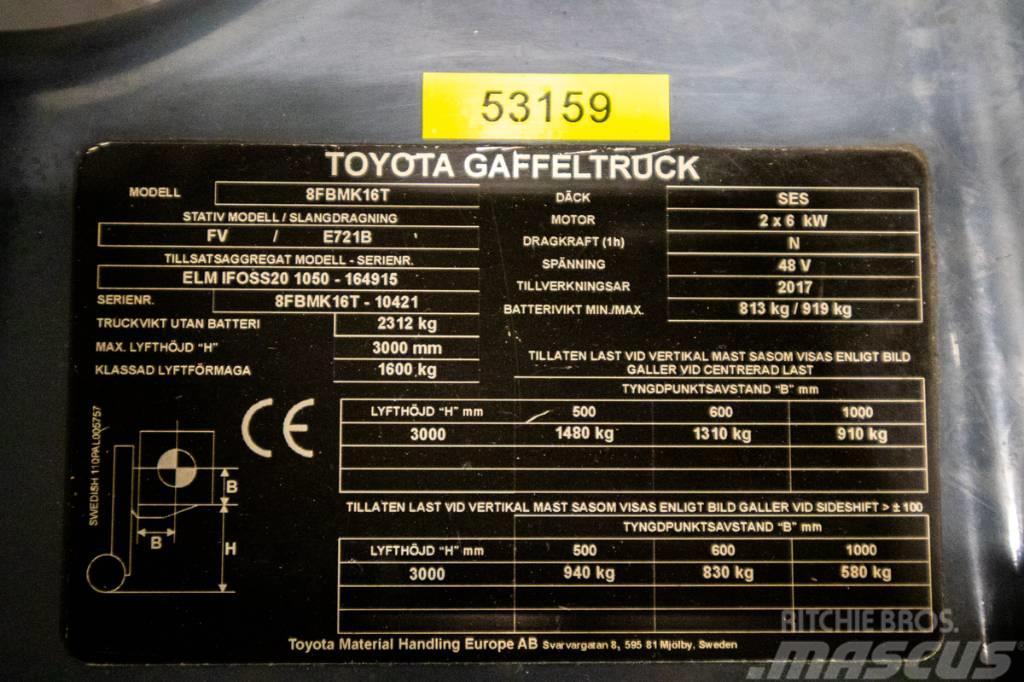 Toyota 8FBMK16T, PRISSÄNKT, motviktstruck m låga timmar Elektriskie iekrāvēji