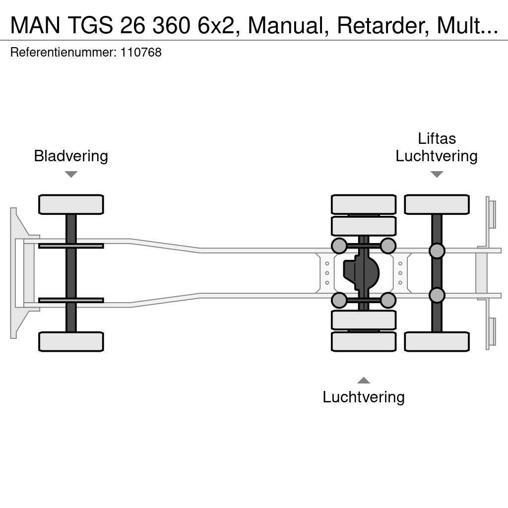 MAN TGS 26 360 6x2, Manual, Retarder, Multilift Treileri ar āķi