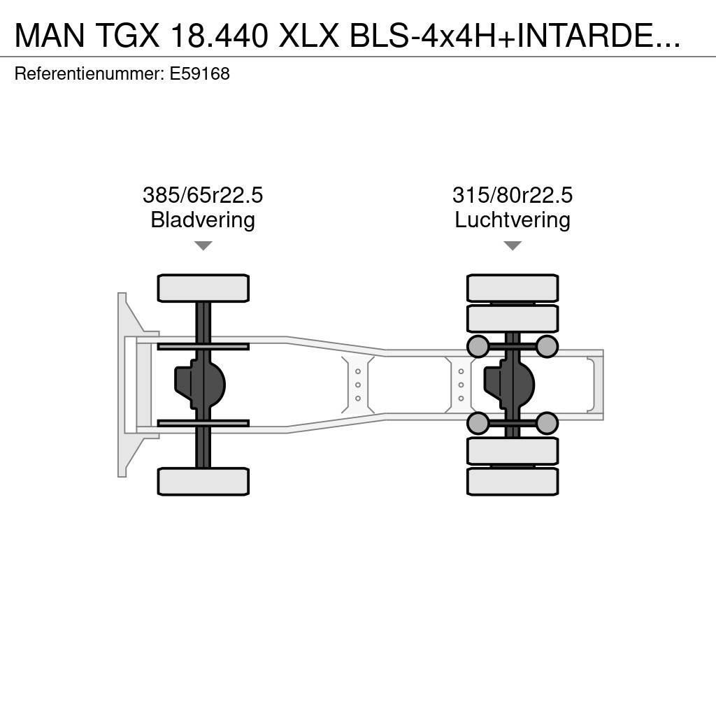 MAN TGX 18.440 XLX BLS-4x4H+INTARDER+HYDR. Vilcēji