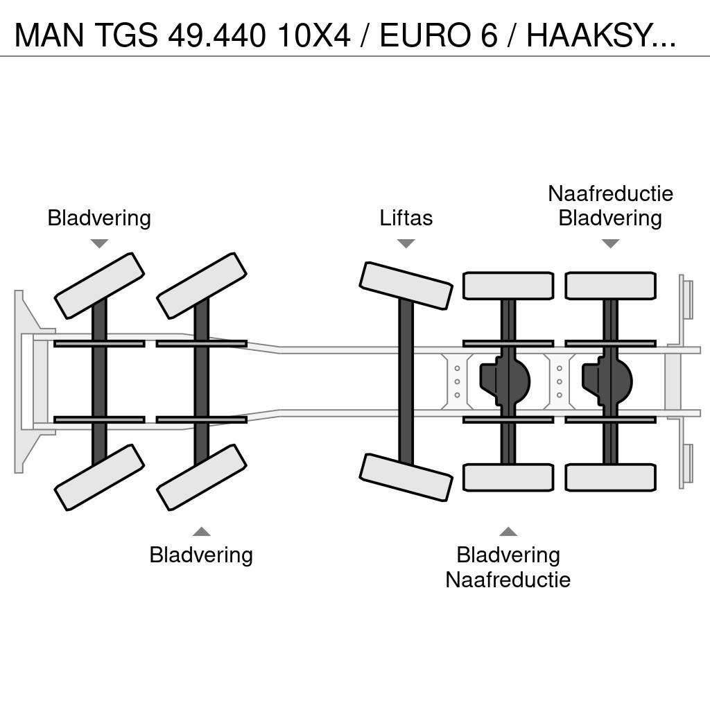 MAN TGS 49.440 10X4 / EURO 6 / HAAKSYSTEEM VDL 30 TONS Treileri ar āķi