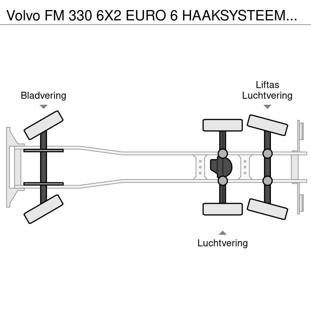 Volvo FM 330 6X2 EURO 6 HAAKSYSTEEM + HIAB 200 C 3 KRAAN Treileri ar āķi