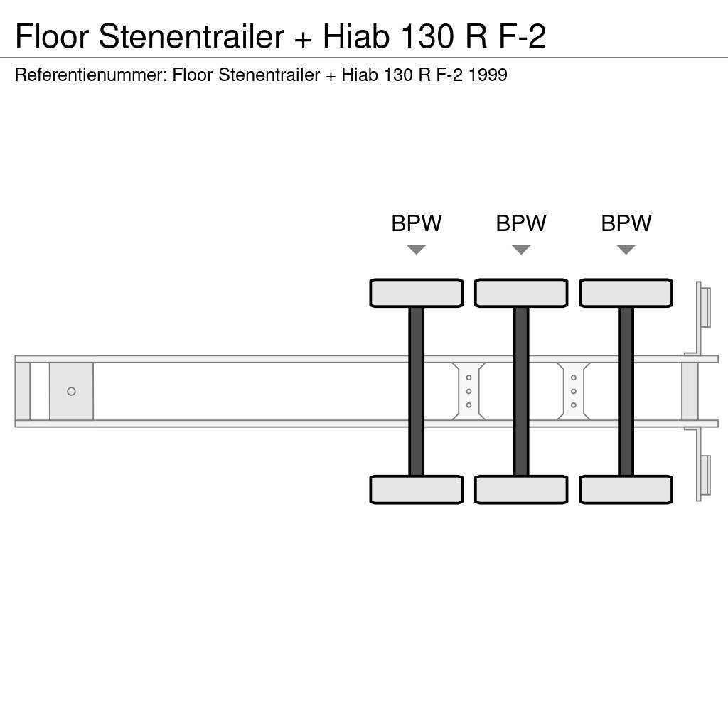 Floor Stenentrailer + Hiab 130 R F-2 Tents treileri