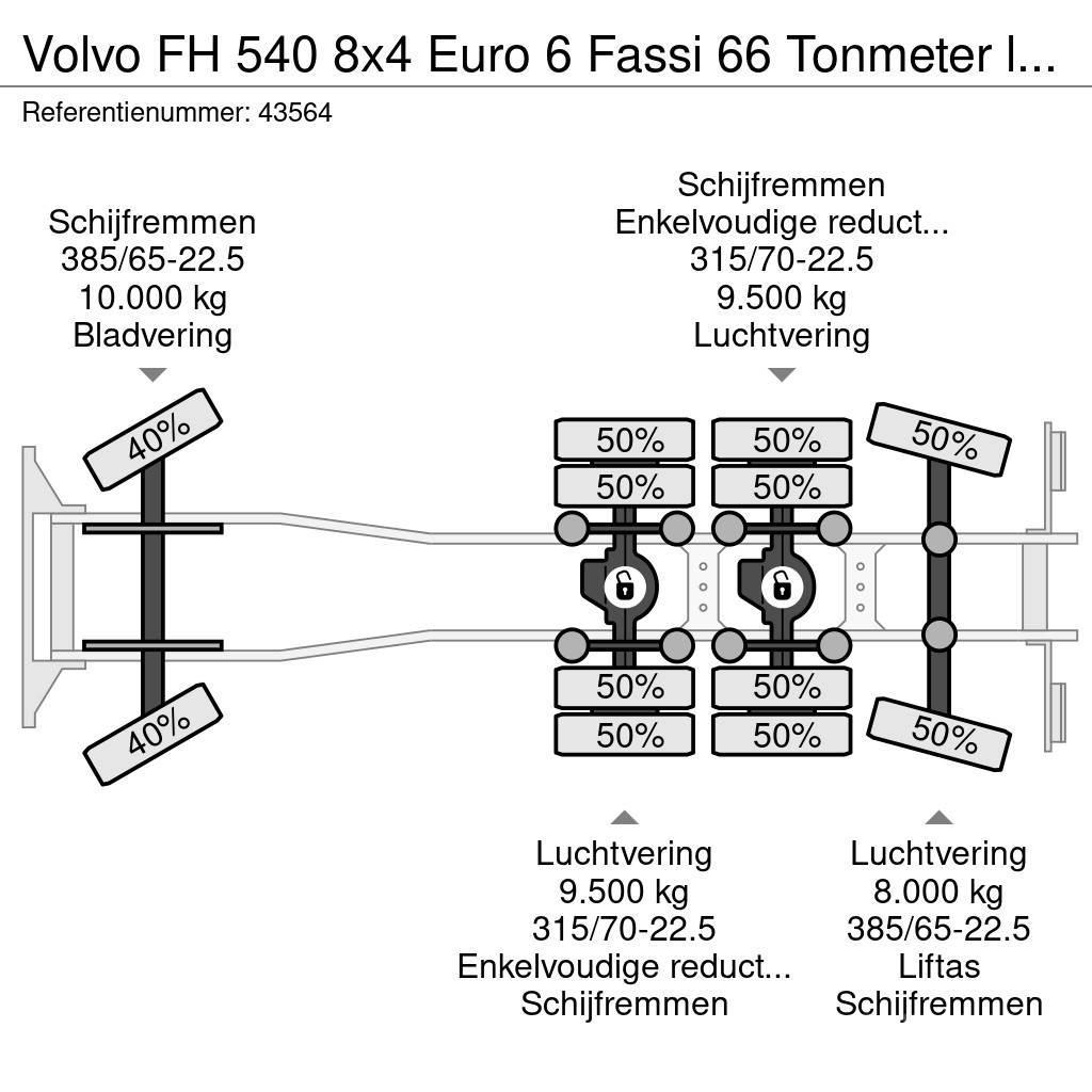 Volvo FH 540 8x4 Euro 6 Fassi 66 Tonmeter laadkraan + Fl Visurgājēji celtņi