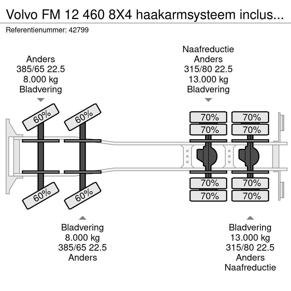 Volvo FM 12 460 8X4 haakarmsysteem inclusief container m Treileri ar āķi