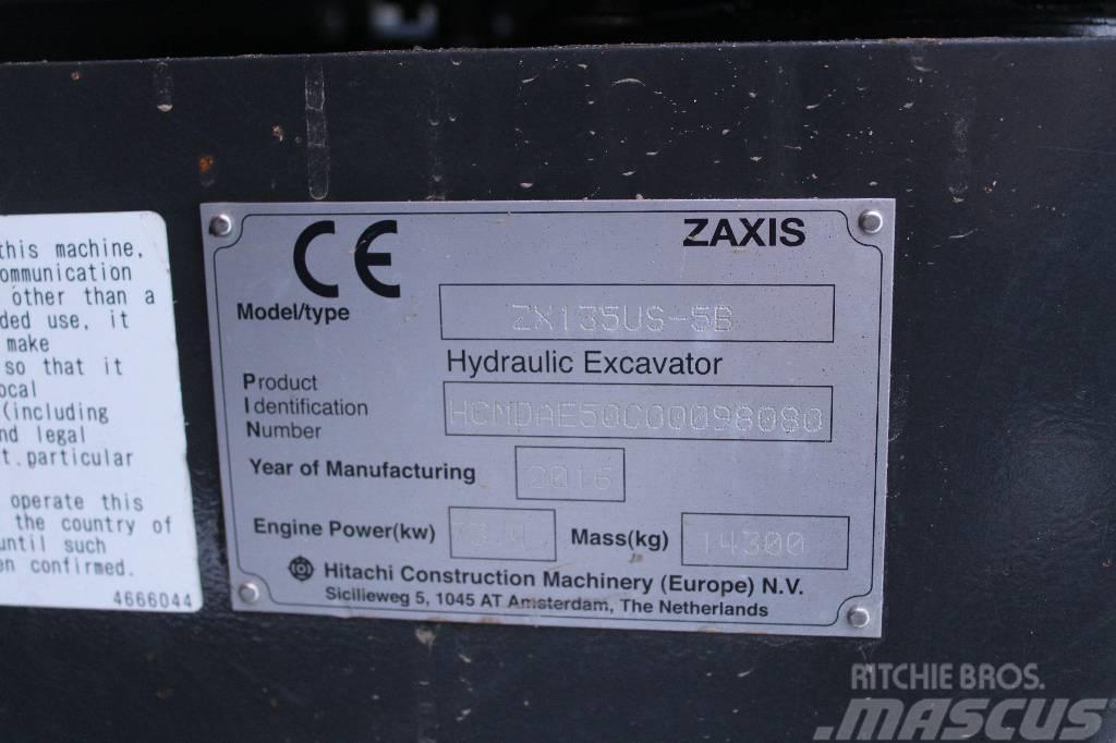 Hitachi ZX 135 US-6 / Engcon, Rasvari, Luiskakauha Kāpurķēžu ekskavatori