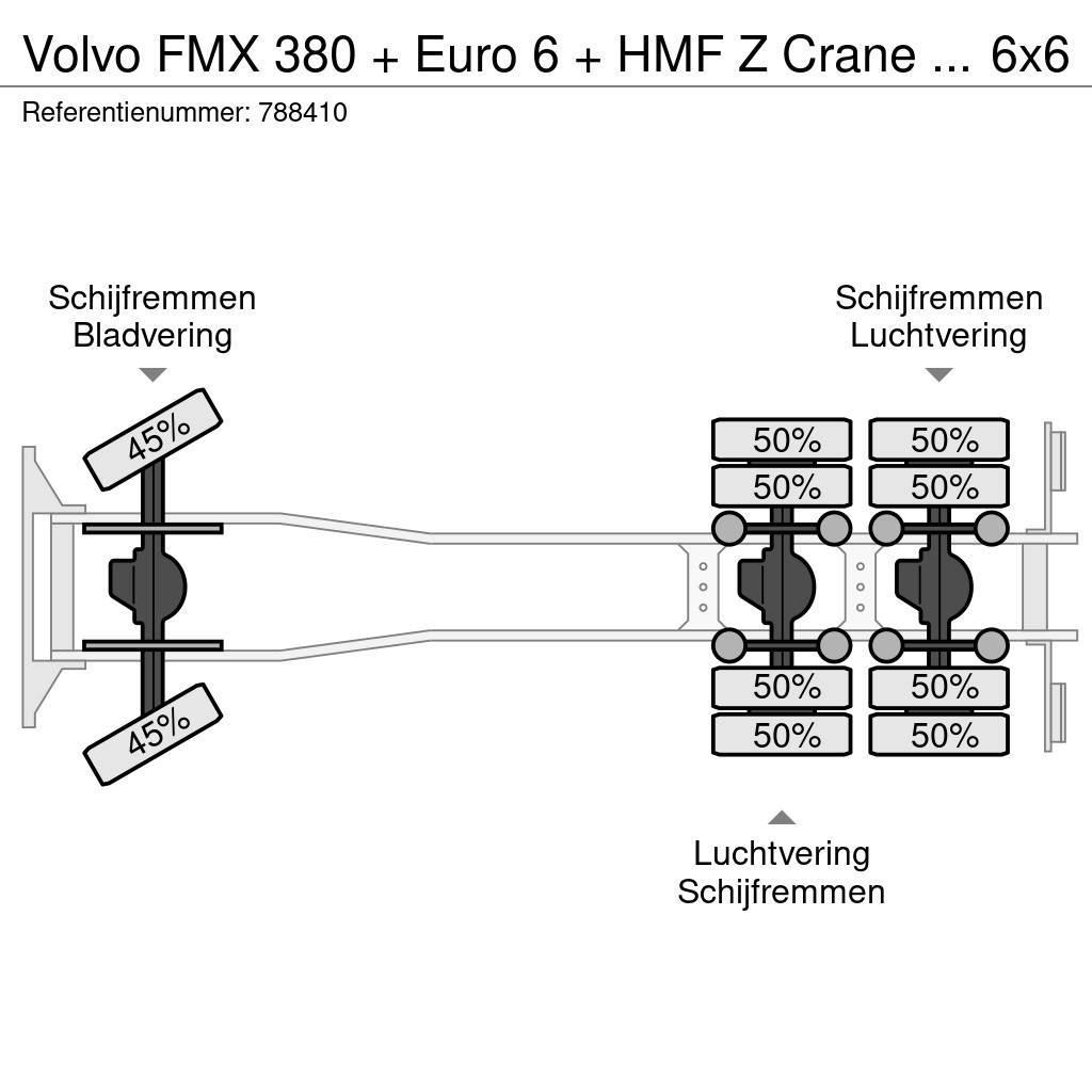 Volvo FMX 380 + Euro 6 + HMF Z Crane + 6x6 + Hardox KIPP Pašizgāzējs