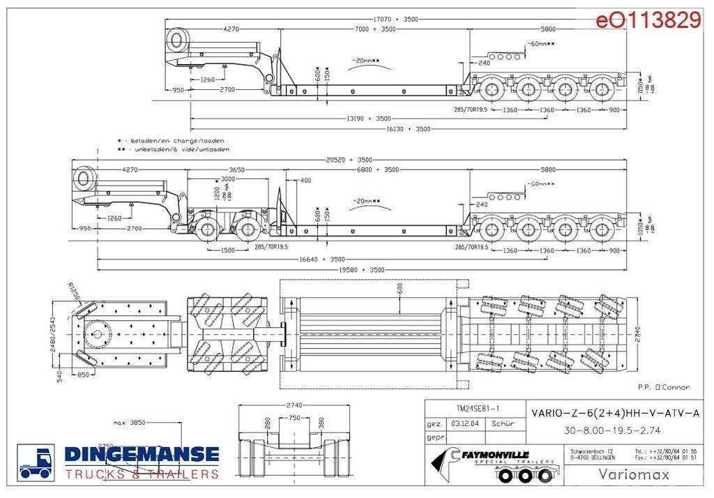 Faymonville 6-axle (2+4) lowbed trailer VARIO-Z-6 / extendable Zemie treileri
