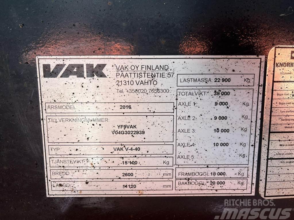 VAK V-4-40 VECTOR 1950 / BOX L=10804 mm Treileri ar ar temperatūras kontroli