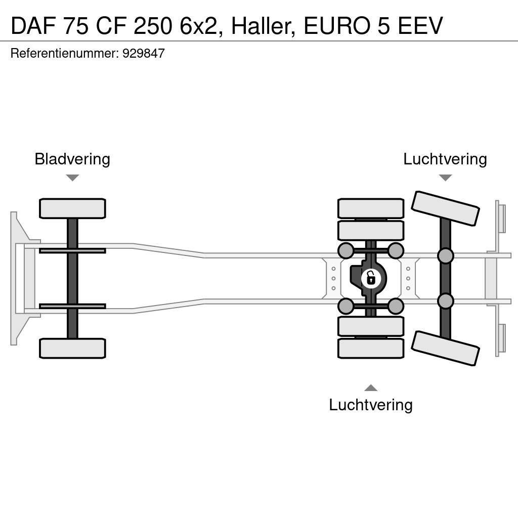 DAF 75 CF 250 6x2, Haller, EURO 5 EEV Atkritumu izvešanas transports