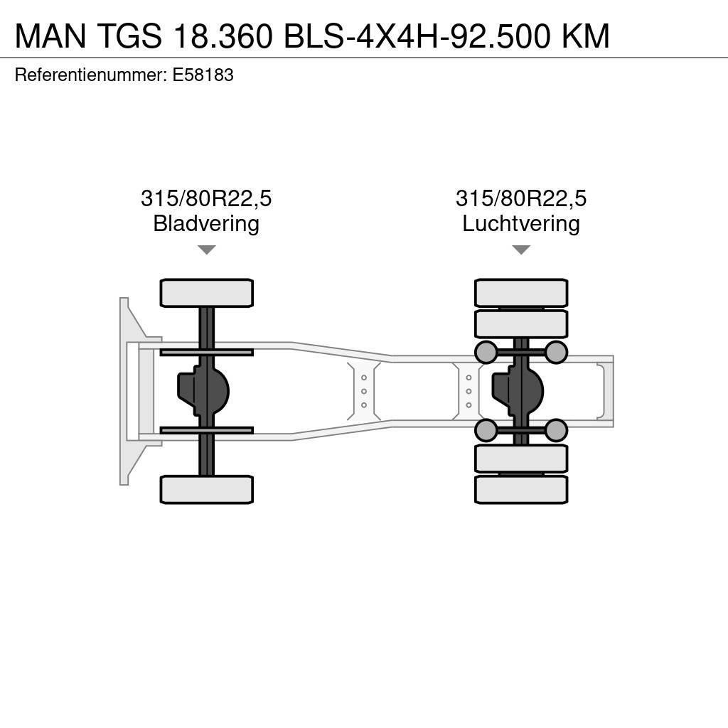 MAN TGS 18.360 BLS-4X4H-92.500 KM Vilcēji
