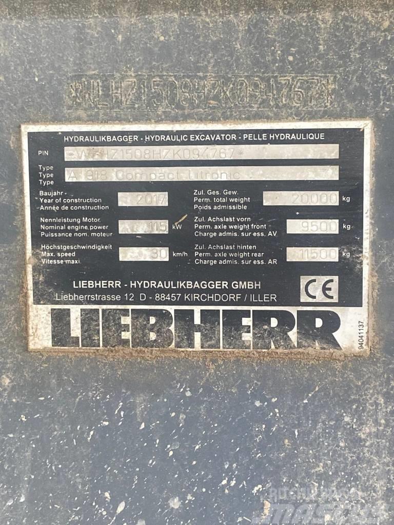 Liebherr A 918 Compact Ekskavatori uz riteņiem
