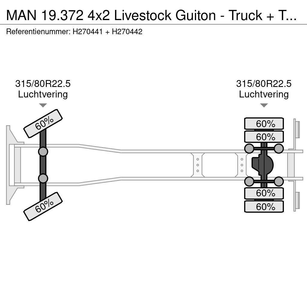 MAN 19.372 4x2 Livestock Guiton - Truck + Trailer - Ma Dzīvnieku pārvadāšanas transports