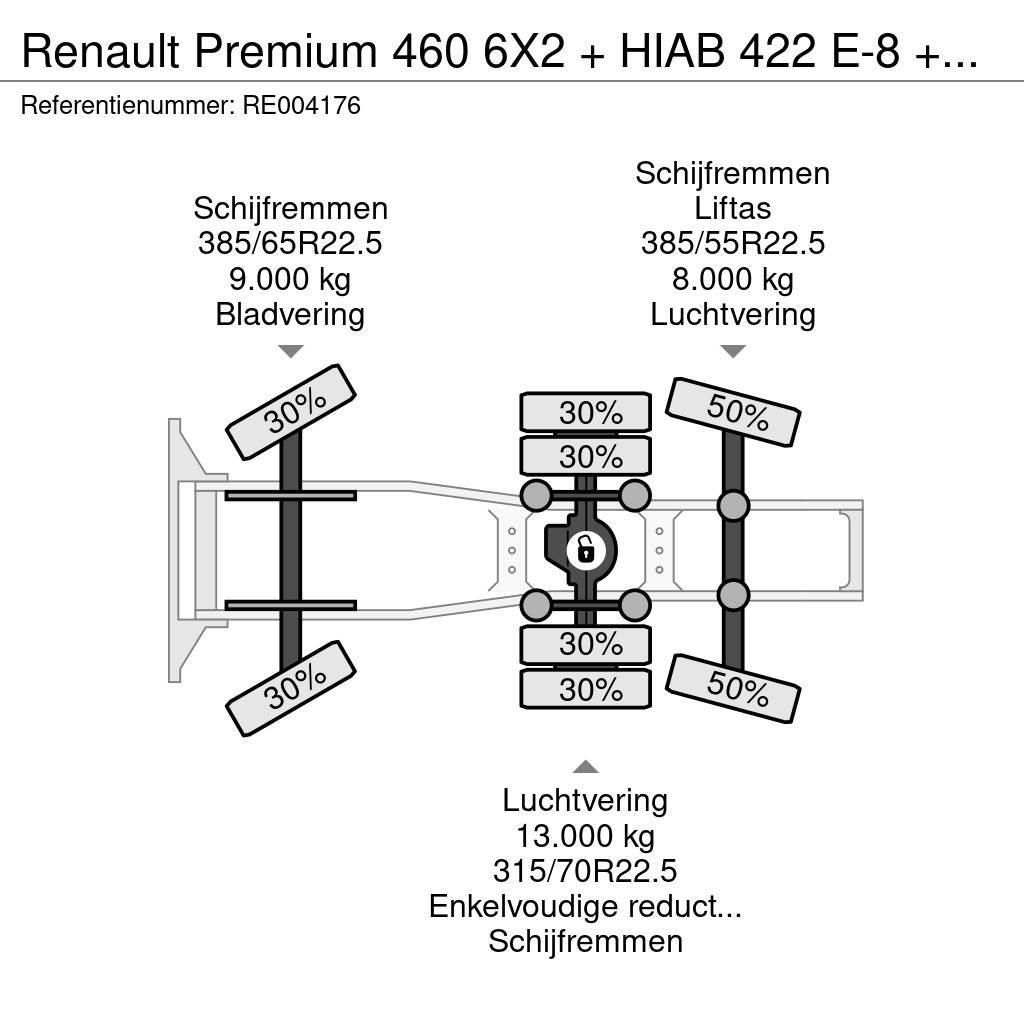 Renault Premium 460 6X2 + HIAB 422 E-8 + REMOTE CONTROL Vilcēji