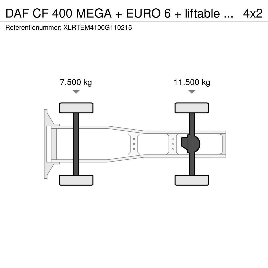DAF CF 400 MEGA + EURO 6 + liftable 5th wheel Vilcēji