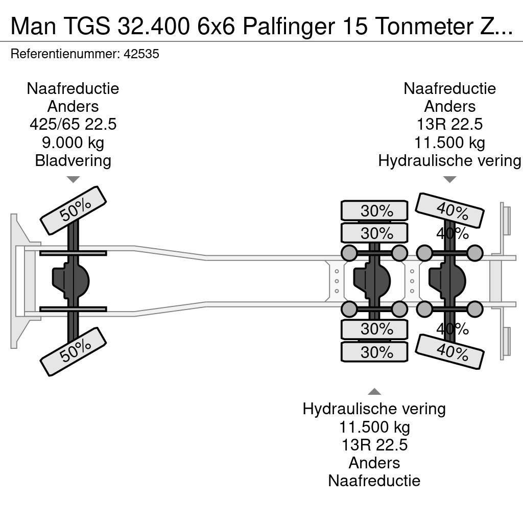MAN TGS 32.400 6x6 Palfinger 15 Tonmeter Z-kraan Pašizgāzējs