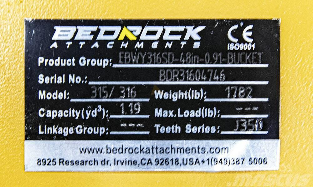 CAT 48" Severe Rock Bucket 315D/F,316E/F,318D2/E/F Citas sastāvdaļas
