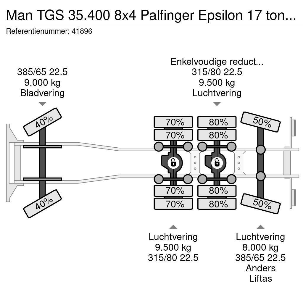 MAN TGS 35.400 8x4 Palfinger Epsilon 17 ton/meter Z-kr Pašizgāzējs