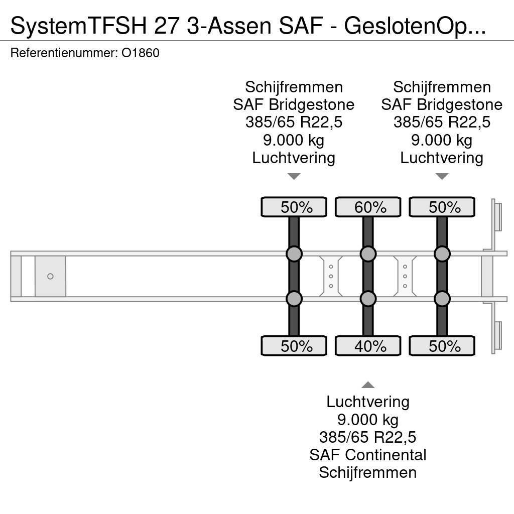  System TFSH 27 3-Assen SAF - GeslotenOpbouw - Hard Noslēgtās piekabes