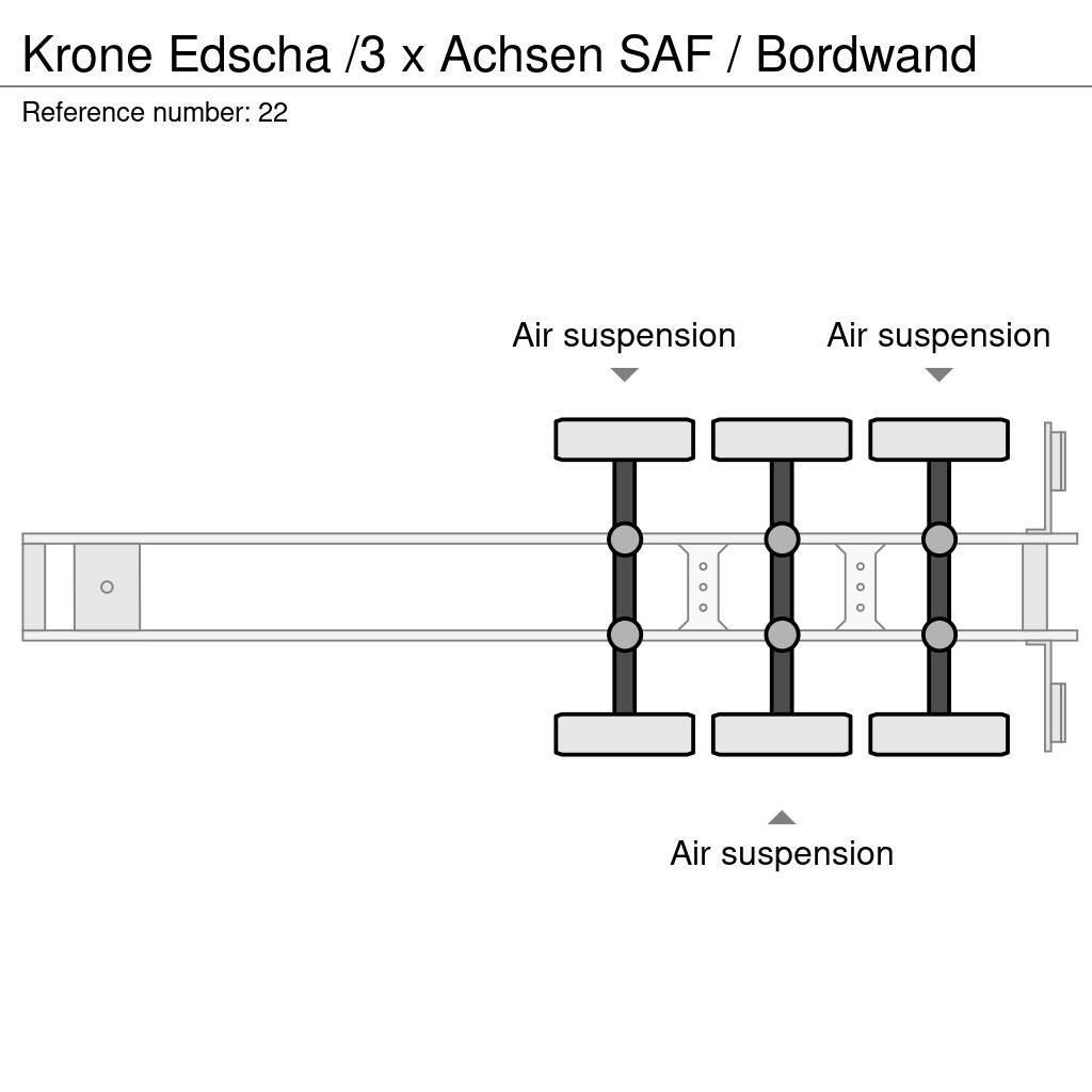 Krone Edscha /3 x Achsen SAF / Bordwand Tents puspiekabes