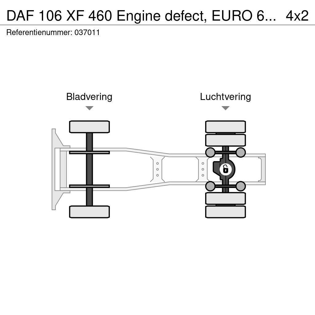 DAF 106 XF 460 Engine defect, EURO 6, Standairco Vilcēji