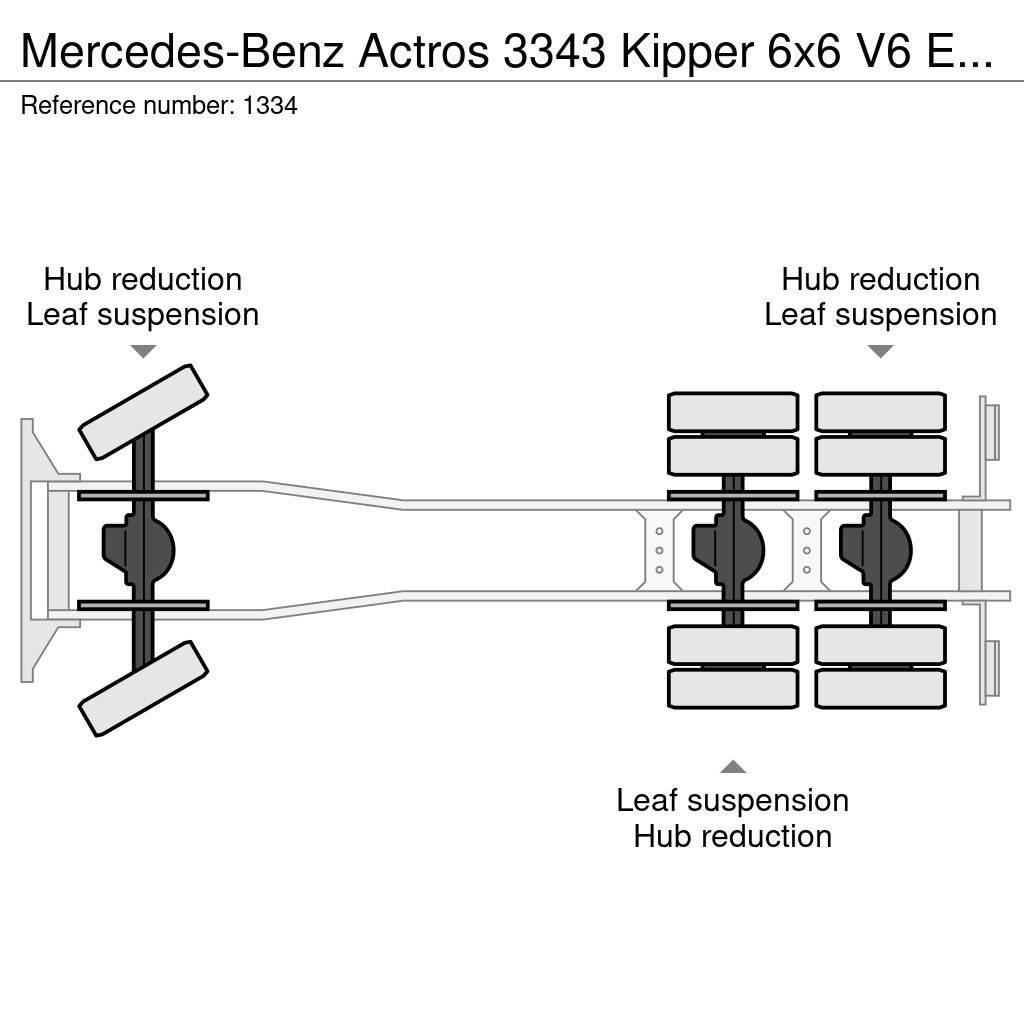 Mercedes-Benz Actros 3343 Kipper 6x6 V6 EPS Gearbox Full Steel B Pašizgāzējs