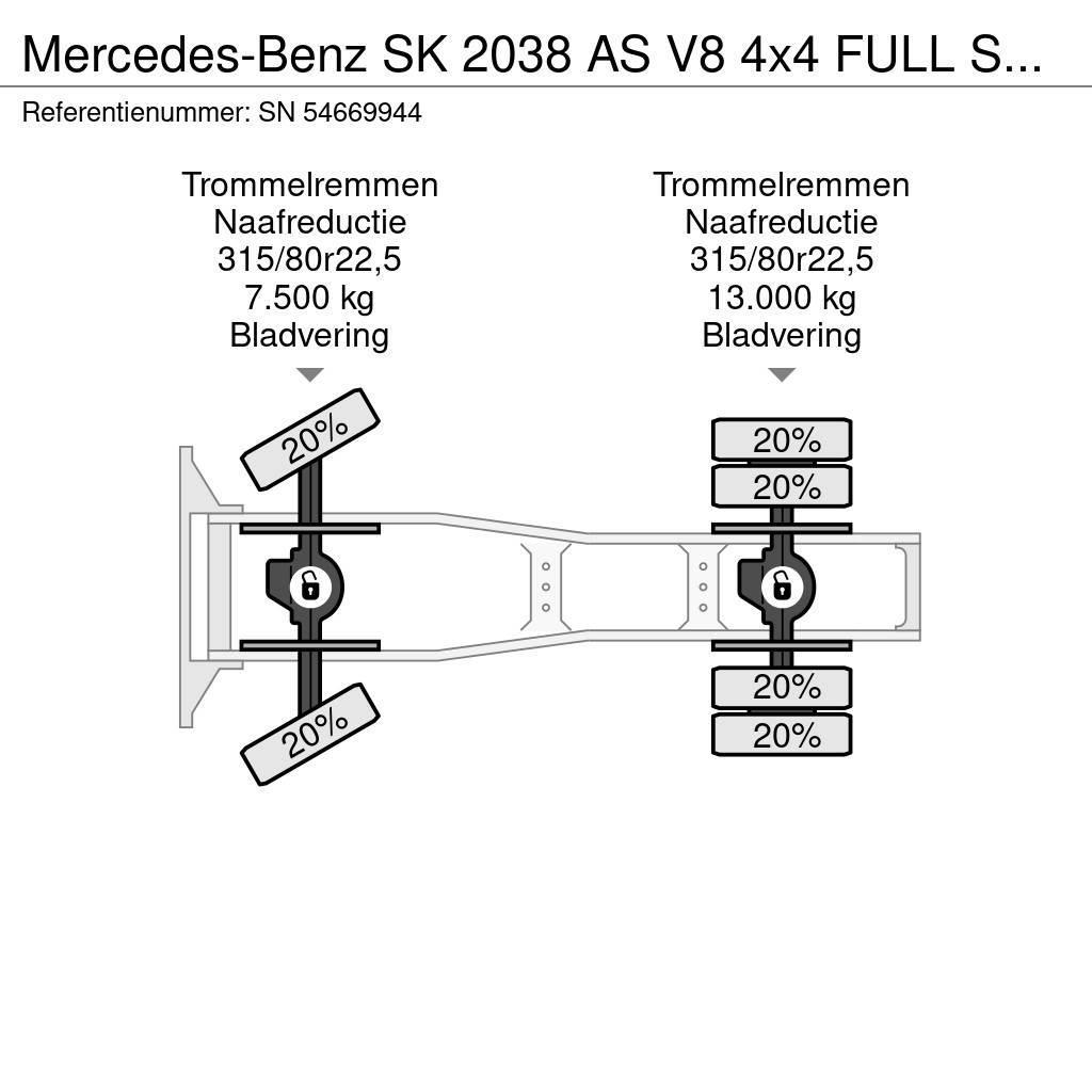 Mercedes-Benz SK 2038 AS V8 4x4 FULL STEEL SUSPENSION (ZF16 MANU Vilcēji