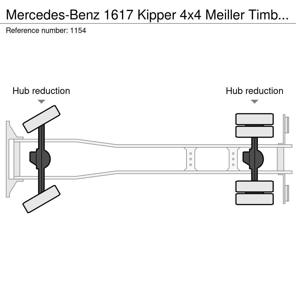 Mercedes-Benz 1617 Kipper 4x4 Meiller Timber Crane Big Axle Good Pašizgāzējs