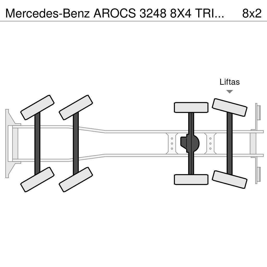 Mercedes-Benz AROCS 3248 8X4 TRIDEM HAAKSYSTEEM + FASSI F365RA K Treileri ar āķi