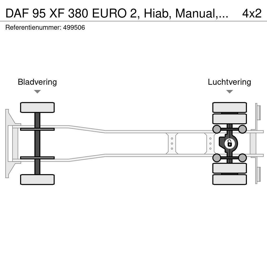 DAF 95 XF 380 EURO 2, Hiab, Manual, Winch Platformas/izkraušana no sāniem