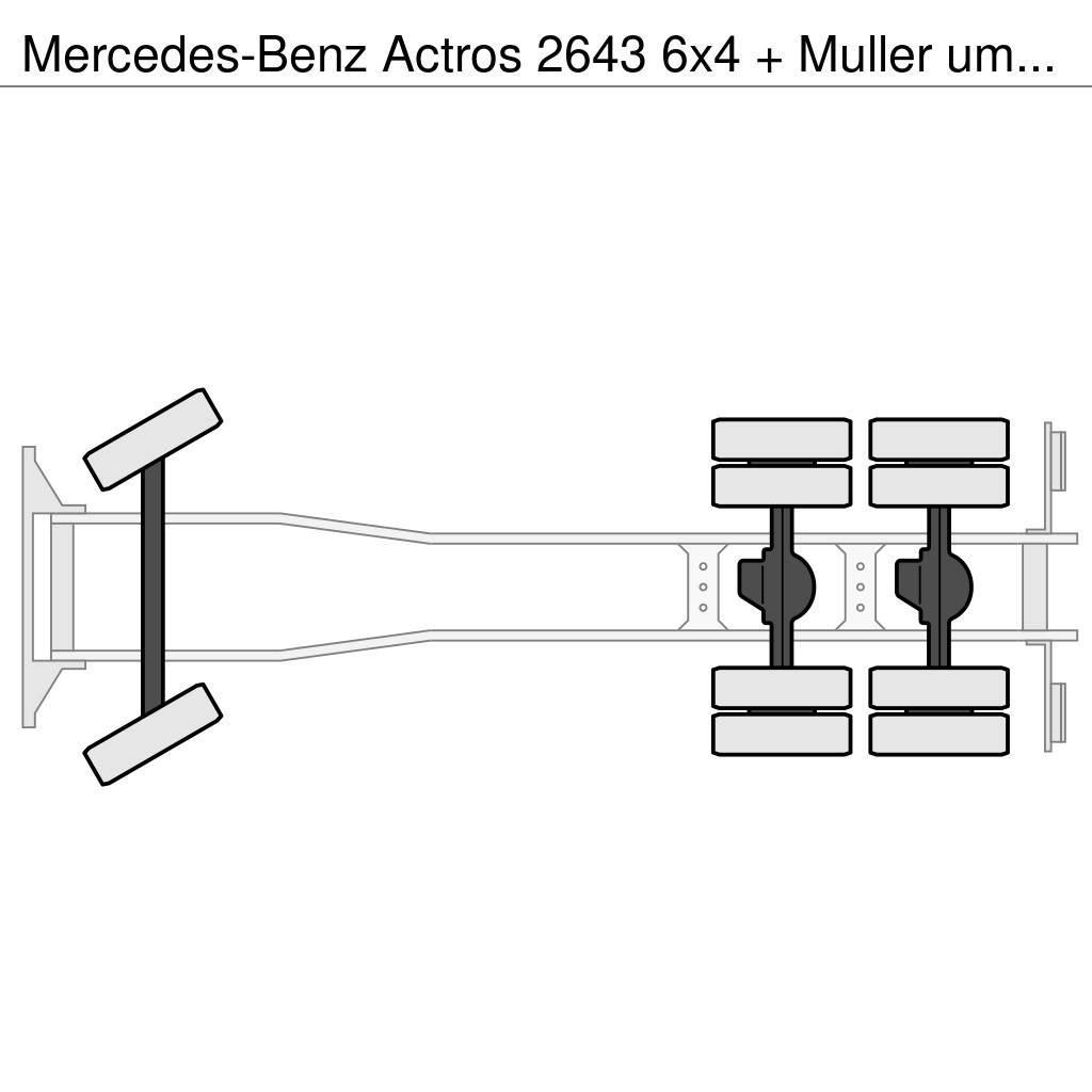 Mercedes-Benz Actros 2643 6x4 + Muller umwelttechniek aufbau Kombinētās vakumsūkņa mašīnas