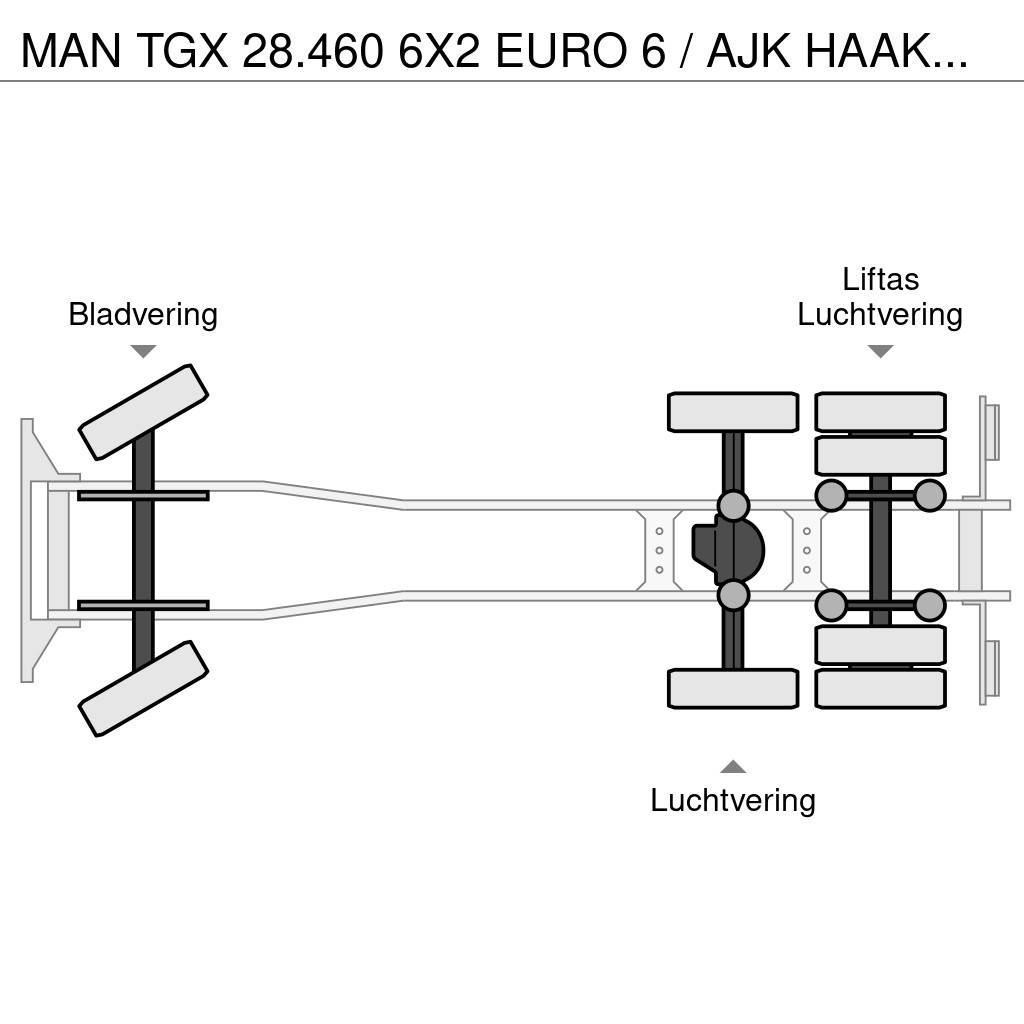 MAN TGX 28.460 6X2 EURO 6 / AJK HAAKSYSTEEM / BELGIUM Treileri ar āķi