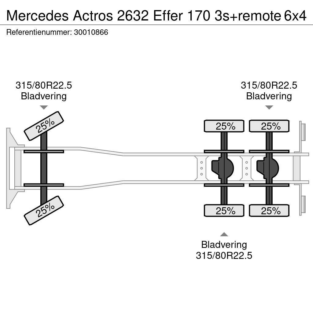 Mercedes-Benz Actros 2632 Effer 170 3s+remote Smagās mašīnas ar celtni