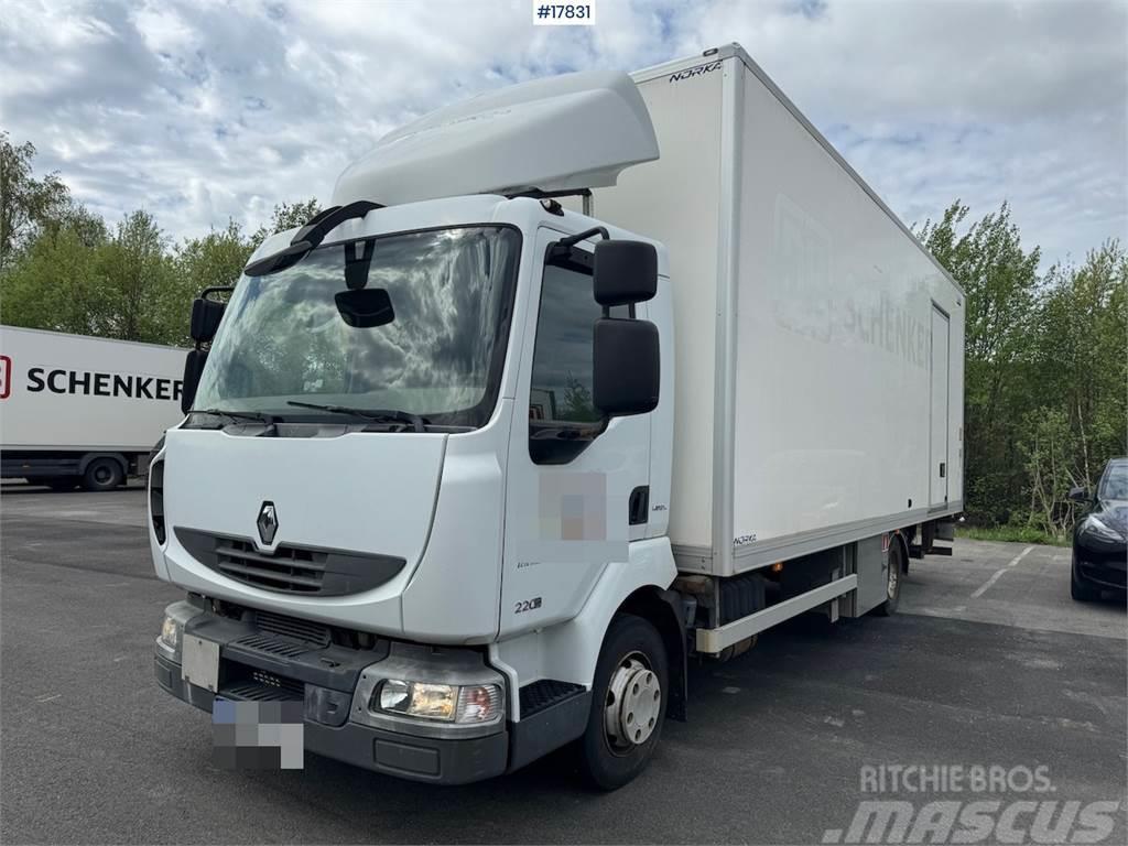 Renault Midlum 4x2 box truck w/ side door and lift. 136,00 Furgons