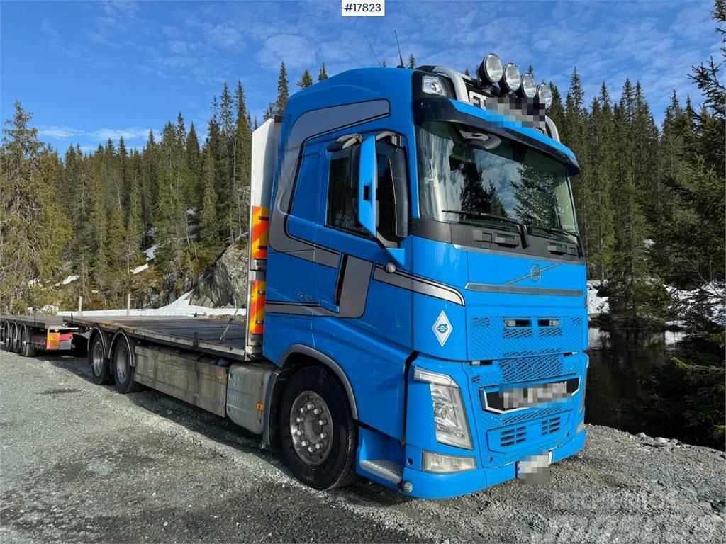 Volvo Fh 540 6x2 barrack truck w/ Trailer - bygg trailer Platformas/izkraušana no sāniem