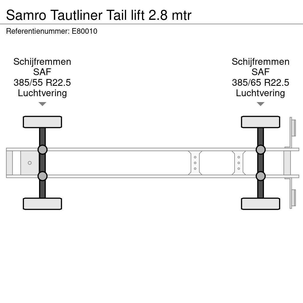 Samro Tautliner Tail lift 2.8 mtr Tents puspiekabes