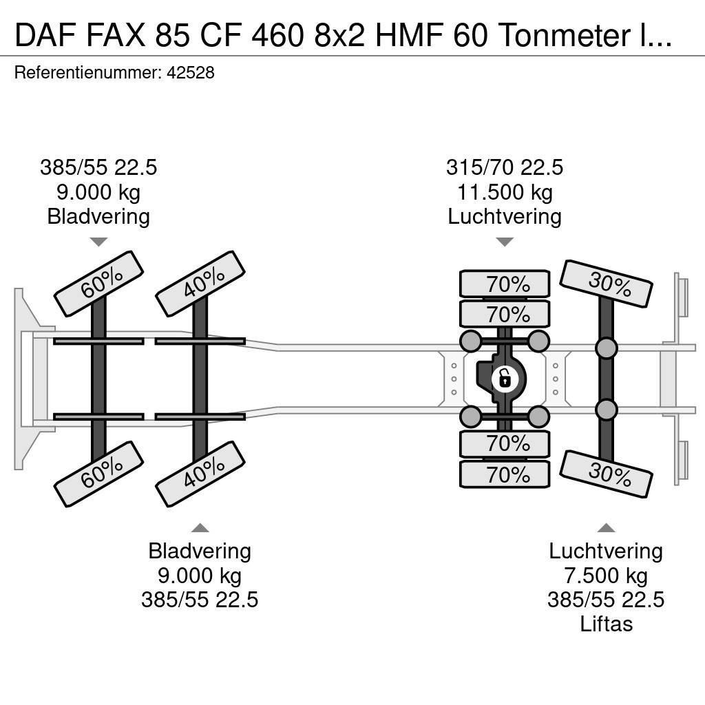 DAF FAX 85 CF 460 8x2 HMF 60 Tonmeter laadkraan Visurgājēji celtņi