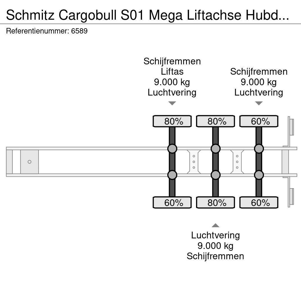 Schmitz Cargobull S01 Mega Liftachse Hubdach/Hefdak Top condition Tents puspiekabes