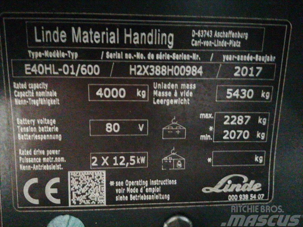 Linde E40HL-01/600 Elektriskie iekrāvēji